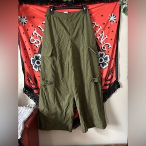 SHEIN Olive Green Wide Leg Cargo Jumpsuit Pants